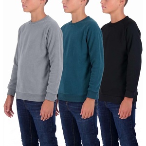 image:imageReal Essentials 3 Pack Boys Fleece Crew Neck Long Sleeve Sweatshirt  Soft Pullover Sweaters for Youth Kids Boys amp GirlsSet 9