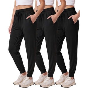 image:imageReal Essentials 3 Pack Womens Lounge Joggers Sweatpants with Pockets Yoga Running Athletic Workout Available in Plus SizeSet 1