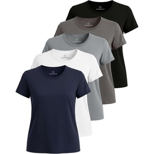 image:imageReal Essentials 5 Pack Womens Short Sleeve TShirts Workout Tops Fitness Pilates Gym Activewear Athletic Plus AvailableSet 18