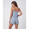 image:imageLadies Lace Trim Cami and Short SetSolid Ballad Blue  Solid Pale Lilac