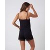 image:imageLadies Lace Trim Cami and Short SetSolid Black  Solid Quiet Shade