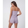 image:imageLadies Lace Trim Cami and Short SetSolid Iceberg Green  Solid Orchid Petal