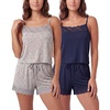 image:imageLadies Lace Trim Cami and Short SetSolid Navy Blazer  Solid Ultimate Grey