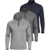 image:imageReal Essentials 3 Pack Mens DryFit Active Quarter Zip Long Sleeve Athletic Performance Pullover Available in Big amp TallSet B
