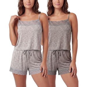 image:imageLadies Lace Trim Cami and Short SetSolid Quiet Shade  Solid Ultimate Grey