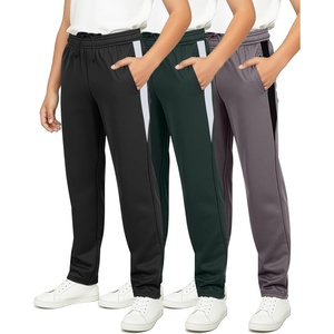 image:imageReal Essentials 3 Pack Boys Tricot Open Bottom Sweatpants  Athletic Running Pants with Pockets for Kids Teens YouthSet 11
