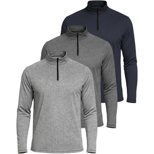 image:imageReal Essentials 3 Pack Mens DryFit Active Quarter Zip Long Sleeve Athletic Performance Pullover Available in Big amp TallSet B