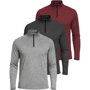 image:imageReal Essentials 3 Pack Mens DryFit Active Quarter Zip Long Sleeve Athletic Performance Pullover Available in Big amp TallSet C