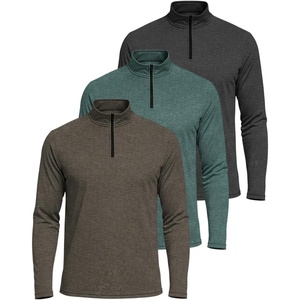 image:imageReal Essentials 3 Pack Mens DryFit Active Quarter Zip Long Sleeve Athletic Performance Pullover Available in Big amp TallSet D