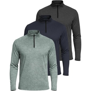 image:imageReal Essentials 3 Pack Mens DryFit Active Quarter Zip Long Sleeve Athletic Performance Pullover Available in Big amp TallSet E