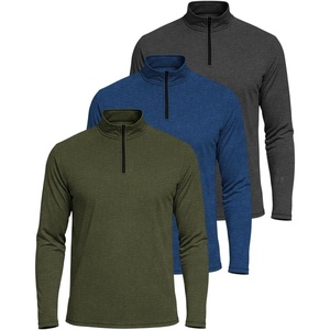 image:imageReal Essentials 3 Pack Mens DryFit Active Quarter Zip Long Sleeve Athletic Performance Pullover Available in Big amp TallSet F