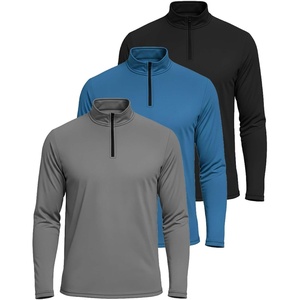 image:imageReal Essentials 3 Pack Mens DryFit Active Quarter Zip Long Sleeve Athletic Performance Pullover Available in Big amp TallSet G