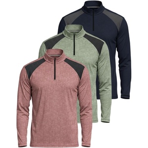 image:imageReal Essentials 3 Pack Mens DryFit Active Quarter Zip Long Sleeve Athletic Performance Pullover Available in Big amp TallSet J