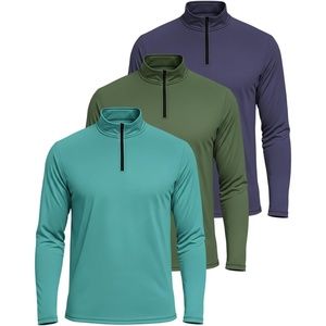 image:imageReal Essentials 3 Pack Mens DryFit Active Quarter Zip Long Sleeve Athletic Performance Pullover Available in Big amp TallSet L