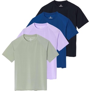 image:imageReal Essentials 4 Pack Womens Short Sleeve Rash Guard  UPF 50 Sun Shirt UV Protection Quick Dry Swim Top Plus SizeSet 2