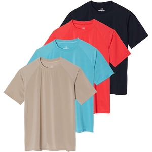 image:imageReal Essentials 4 Pack Womens Short Sleeve Rash Guard  UPF 50 Sun Shirt UV Protection Quick Dry Swim Top Plus SizeSet 5