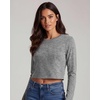 image:imageReal Essentials 4 Pack Womens Cotton Long Sleeve Crew Crop Top  Casual Cropped TShirt Available in Plus SizeSet 10