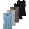 image:imageReal Essentials 5 Pack Womens Cotton VNeck Sleeveless Tank Top Basic Ladies Casual Shirts Available in Plus SizeSet 1