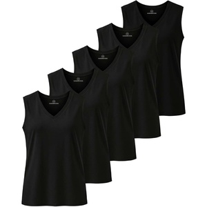 image:imageReal Essentials 5 Pack Womens Cotton VNeck Sleeveless Tank Top Basic Ladies Casual Shirts Available in Plus SizeSet 7
