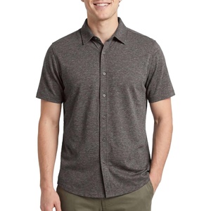 image:imageReal Essentials Mens 1PK SS Cotton Button Down ShirtCharcoal Heather