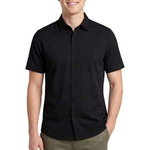 image:imageReal Essentials Mens 1PK SS Cotton Button Down ShirtSolid Black