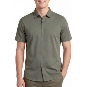 image:imageReal Essentials Mens 1PK SS Cotton Button Down ShirtSolid Desert Sage