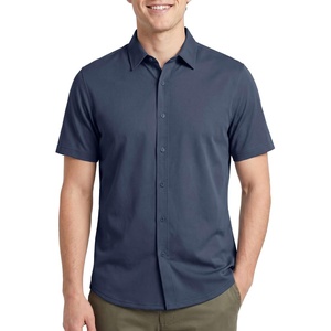 image:imageReal Essentials Mens 1PK SS Cotton Button Down ShirtSolid Vintage Indigo