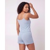 image:imageReal Essentials 2 Pack Womens Ribbed Cropped Cami and Short Set Pajama Sleep Lounge Sleepwear PJ Soft Drawstring ShortsSolid Ballad Blue  Solid Pale Lilac