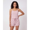 image:imageReal Essentials 2 Pack Womens Ribbed Cropped Cami and Short Set Pajama Sleep Lounge Sleepwear PJ Soft Drawstring ShortsSolid Ballad Blue  Solid Pale Lilac