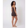 image:imageReal Essentials 2 Pack Womens Ribbed Cropped Cami and Short Set Pajama Sleep Lounge Sleepwear PJ Soft Drawstring ShortsSolid Chocolate Torte  Solid Moonbeam