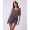image:imageReal Essentials Womens 3 Piece Pajama Set Crew Tee Tank Top Sleep Shorts Short Sleeve Lounge Sleepwear PJ Soft Yummy ComfyCharcoal Heather