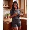 image:imageReal Essentials Womens 3 Piece Pajama Set Crew Tee Tank Top Sleep Shorts Short Sleeve Lounge Sleepwear PJ Soft Yummy ComfyCharcoal Heather