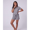 image:imageReal Essentials Womens 3 Piece Pajama Set Crew Tee Tank Top Sleep Shorts Short Sleeve Lounge Sleepwear PJ Soft Yummy ComfyGrey Heather