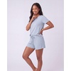 image:imageReal Essentials Womens 3 Piece Pajama Set Crew Tee Tank Top Sleep Shorts Short Sleeve Lounge Sleepwear PJ Soft Yummy ComfySolid Ballad Blue