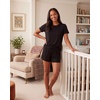 image:imageReal Essentials Womens 3 Piece Pajama Set Crew Tee Tank Top Sleep Shorts Short Sleeve Lounge Sleepwear PJ Soft Yummy ComfySolid Black