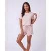 image:imageReal Essentials Womens 3 Piece Pajama Set Crew Tee Tank Top Sleep Shorts Short Sleeve Lounge Sleepwear PJ Soft Yummy ComfySolid Pale Lilac