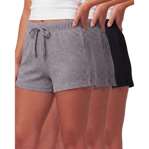 image:imageLadies Cotton Rib Lounge ShortSolid Black  Solid Quiet Shade  Grey Heather  Solid Bright White