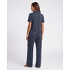 image:imageReal Essentials 2 Pack Womens Button Up Pajama Sets Short Sleeve Notch Collar Lounge Sleep PJ Open Bottom Pants Button DownNavy Blazer Flowers  Pearl Flowers