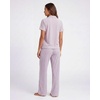 image:imageReal Essentials 2 Pack Womens Button Up Pajama Sets Short Sleeve Notch Collar Lounge Sleep PJ Open Bottom Pants Button DownSoft Chambray Flowers  Orchid Petal Stripe
