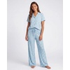 image:imageReal Essentials 2 Pack Womens Button Up Pajama Sets Short Sleeve Notch Collar Lounge Sleep PJ Open Bottom Pants Button DownSoft Chambray Flowers  Orchid Petal Stripe