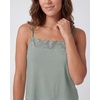 image:imageReal Essentials 2 Pack Womens Lace Trim Cami and Short Set Cute Pajama PJ Sleepwear Nightwear Pajamas Sleep Soft DrawstringSolid Iceberg Green  Solid Orchid Petal