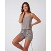 image:imageReal Essentials 2 Pack Womens Lace Trim Cami and Short Set Cute Pajama PJ Sleepwear Nightwear Pajamas Sleep Soft DrawstringSolid Quiet Shade  Solid Ultimate Grey