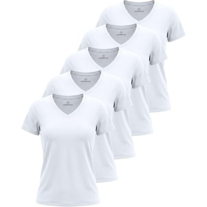 image:imageReal Essentials 5 Pack Womens Short Sleeve VNeck TShirt Athletic Workout Work Casual and Spring TopsSolid Bright White  Solid Bright White  Solid Bright White  Solid Bright White  Solid Bright White