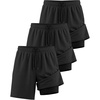 image:imageReal Essentials 3 Pack Mens 2 in 1 Mesh 7 Running Workout Gym Shorts with Compression Liner Available in Big amp TallSet 15