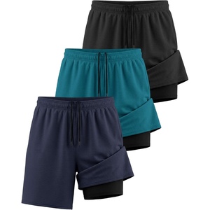 image:imageReal Essentials 3 Pack Mens 2 in 1 Mesh 7 Running Workout Gym Shorts with Compression Liner Available in Big amp TallSet 10