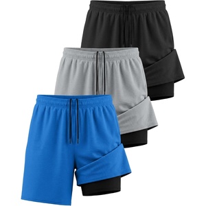 image:imageReal Essentials 3 Pack Mens 2 in 1 Mesh 7 Running Workout Gym Shorts with Compression Liner Available in Big amp TallSet 11