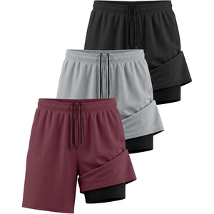 image:imageReal Essentials 3 Pack Mens 2 in 1 Mesh 7 Running Workout Gym Shorts with Compression Liner Available in Big amp TallSet 13