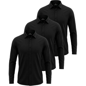 image:imageReal Essentials Mens 1 amp 3PK Cotton Button Down ShirtSolid Black  Solid Black  Solid Black