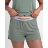 image:imageReal Essentials 2 Pack Womens 2 Piece Pajama Set Boxy Tee Elastic Waist Sleep Shorts Short Sleeve Lounge Sleepwear PJ YummyCharcoal Heather  Solid Iceberg Green