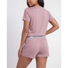 image:imageReal Essentials 2 Pack Womens 2 Piece Pajama Set Boxy Tee Elastic Waist Sleep Shorts Short Sleeve Lounge Sleepwear PJ YummySolid Ballad Blue  Solid Pale Lilac